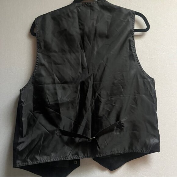 725 Originals leather suede Y2K snap button vest Sz M - Picture 2 of 6